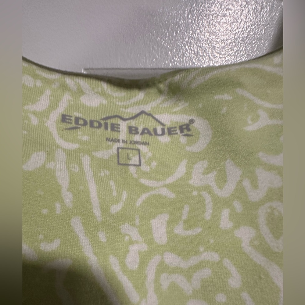 Fresh Spring Green Floral Print Dress by Eddie Bauer - Size Large - Picture 5 of 7